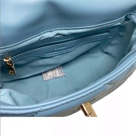 Badgley Mischka Handbag Quilted Vegan Leather Crossbody Gold Chain Easter Spring - Picture 8 of 12